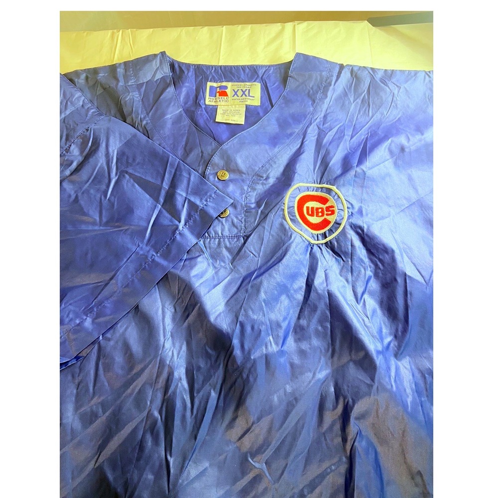 Vintage Russell Athletic Chicago Cubs Cage Jacket Blue XXL Pullover Windbreaker